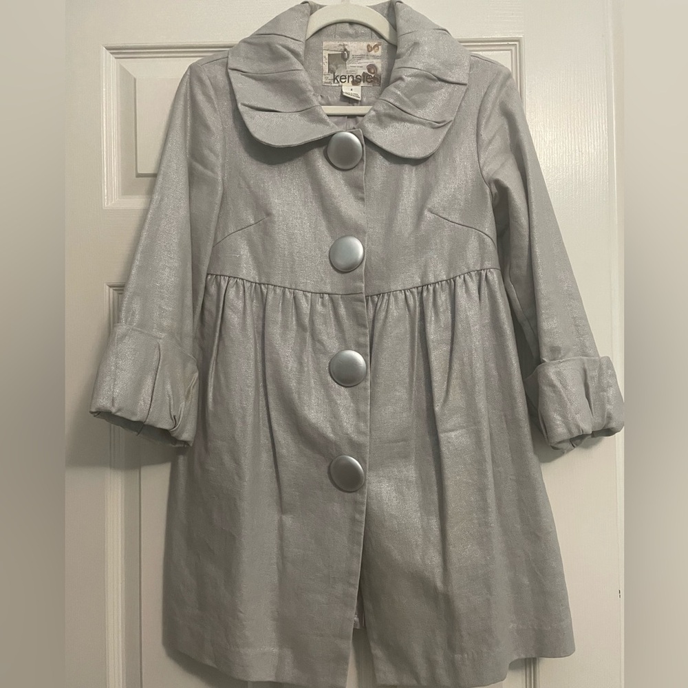 Kensie Silver Metallic Coat